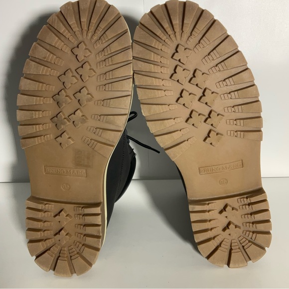 Bruno Marc Black Lace-Up Ankle Boot with Rubber Sole Padded Ankle Padding Sz 9.5 - Picture 13 of 16